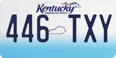 KY license plate 446TXY