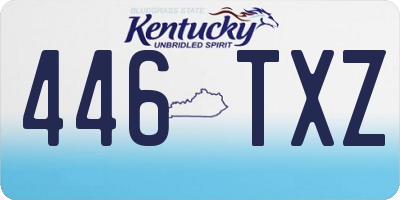 KY license plate 446TXZ