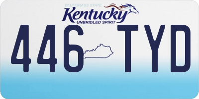 KY license plate 446TYD