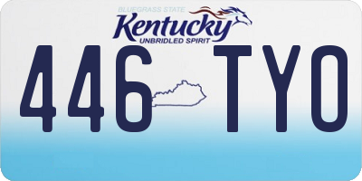KY license plate 446TYO