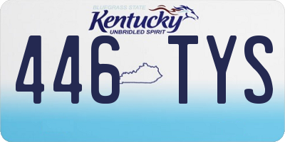 KY license plate 446TYS