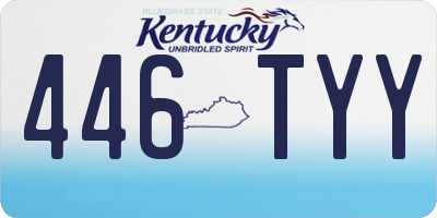 KY license plate 446TYY