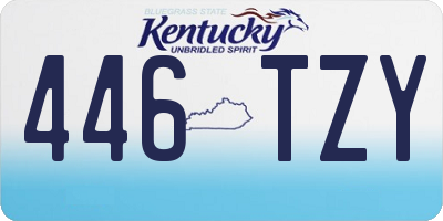 KY license plate 446TZY