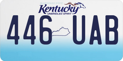KY license plate 446UAB