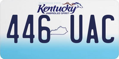 KY license plate 446UAC