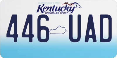 KY license plate 446UAD