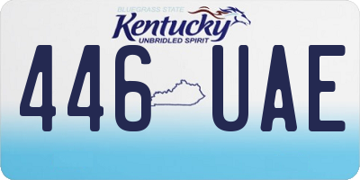 KY license plate 446UAE