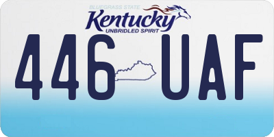 KY license plate 446UAF