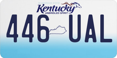 KY license plate 446UAL