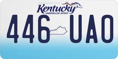 KY license plate 446UAO