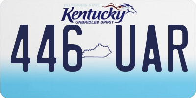 KY license plate 446UAR