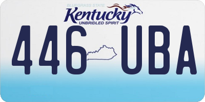 KY license plate 446UBA