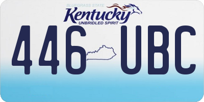 KY license plate 446UBC