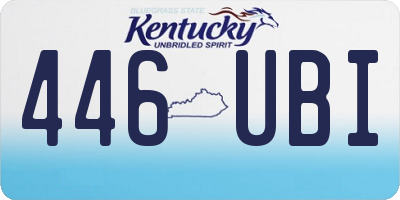 KY license plate 446UBI