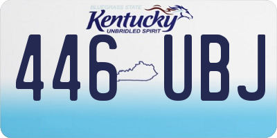 KY license plate 446UBJ