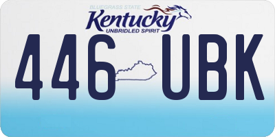 KY license plate 446UBK