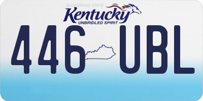 KY license plate 446UBL