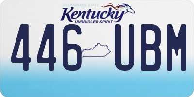 KY license plate 446UBM
