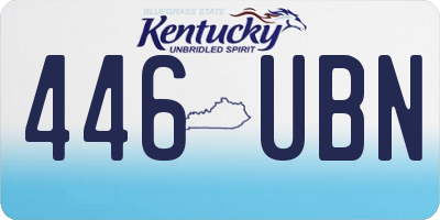 KY license plate 446UBN