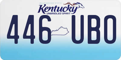 KY license plate 446UBO