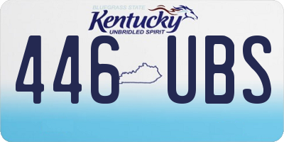 KY license plate 446UBS