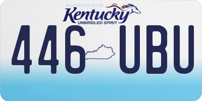 KY license plate 446UBU