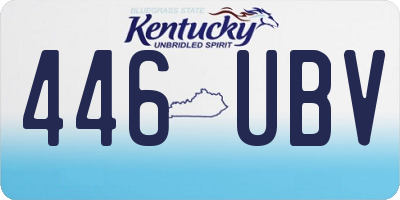 KY license plate 446UBV
