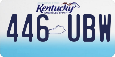 KY license plate 446UBW