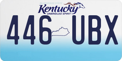 KY license plate 446UBX