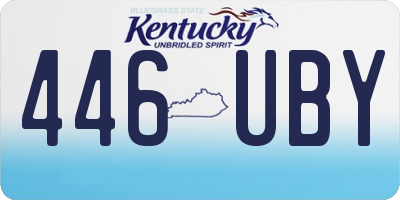 KY license plate 446UBY
