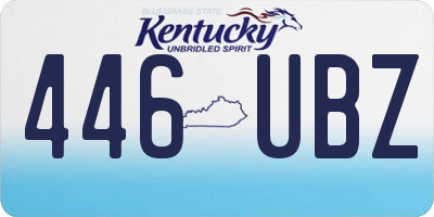 KY license plate 446UBZ