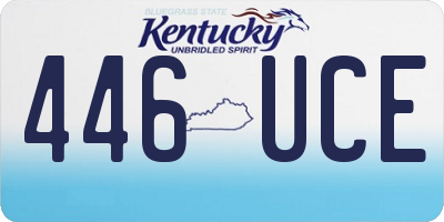 KY license plate 446UCE