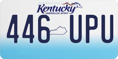 KY license plate 446UPU