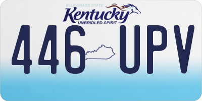 KY license plate 446UPV