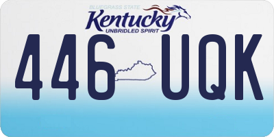 KY license plate 446UQK