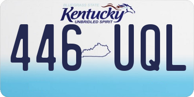 KY license plate 446UQL