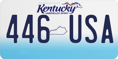 KY license plate 446USA