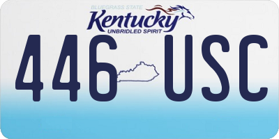 KY license plate 446USC