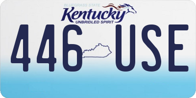 KY license plate 446USE