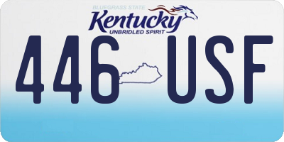 KY license plate 446USF