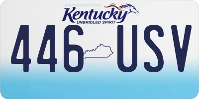 KY license plate 446USV