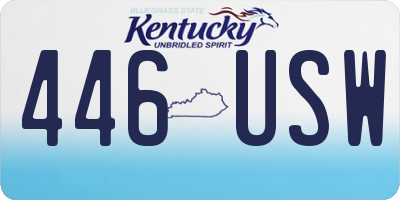 KY license plate 446USW