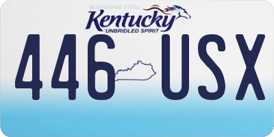 KY license plate 446USX