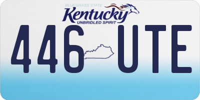 KY license plate 446UTE