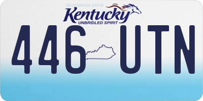 KY license plate 446UTN