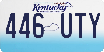 KY license plate 446UTY