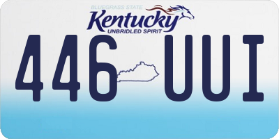 KY license plate 446UUI