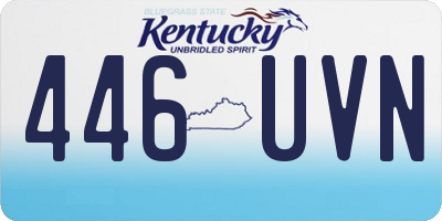 KY license plate 446UVN