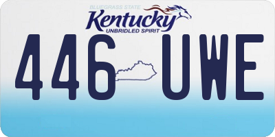 KY license plate 446UWE