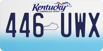 KY license plate 446UWX